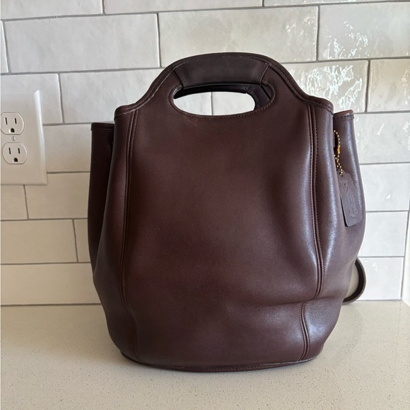 Coach Vintage Shopper 2-1 Bucket Brown Leather BACKPACK Purse 9994